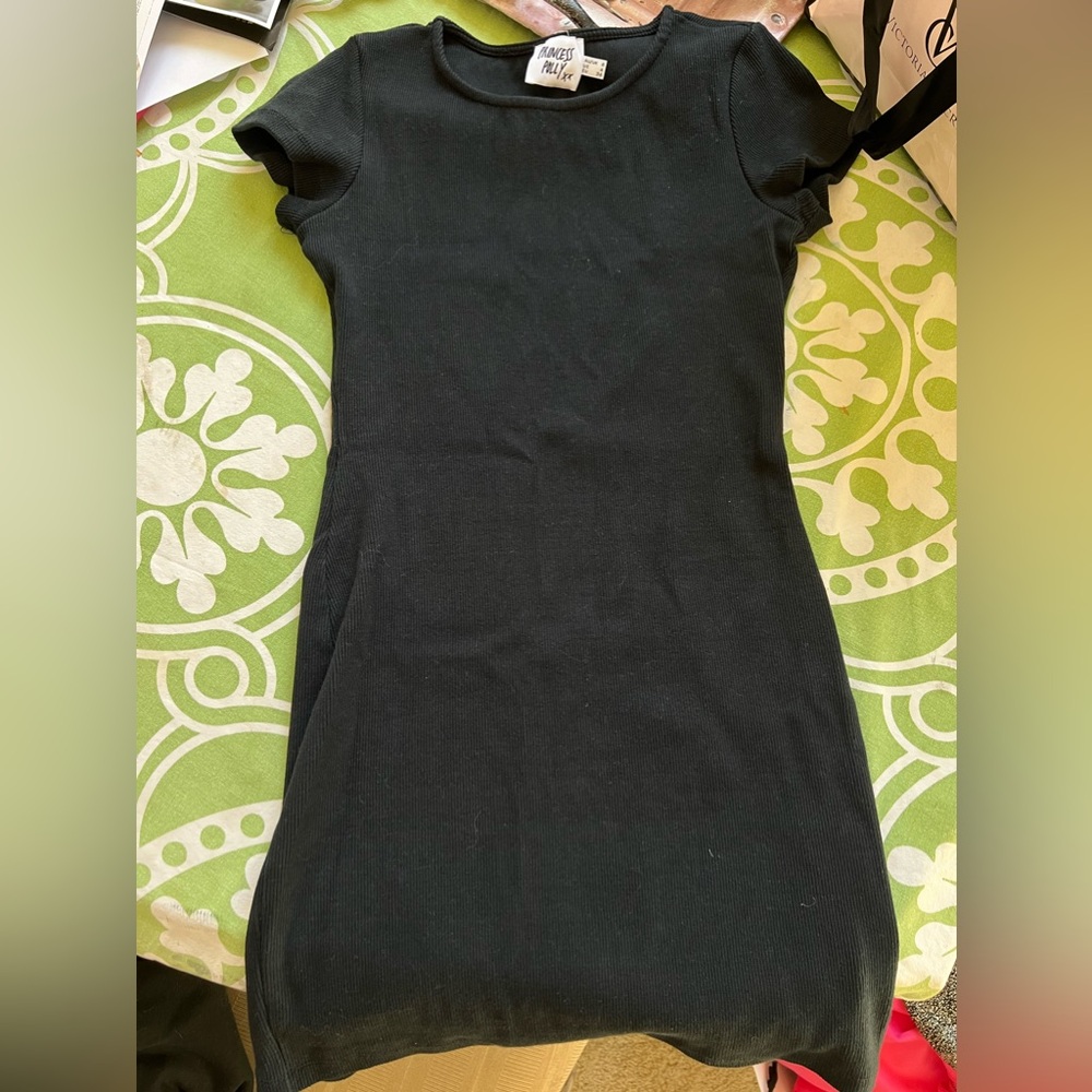 Princess Polly Organic Cotton Ribbed Short Sleeve Mini Dress